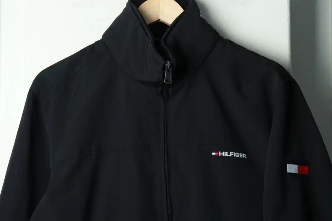 (L-XL) 타미힐피거 집업 바람막이 점퍼자켓 블랙 올드스쿨-169AA 상품이미지3