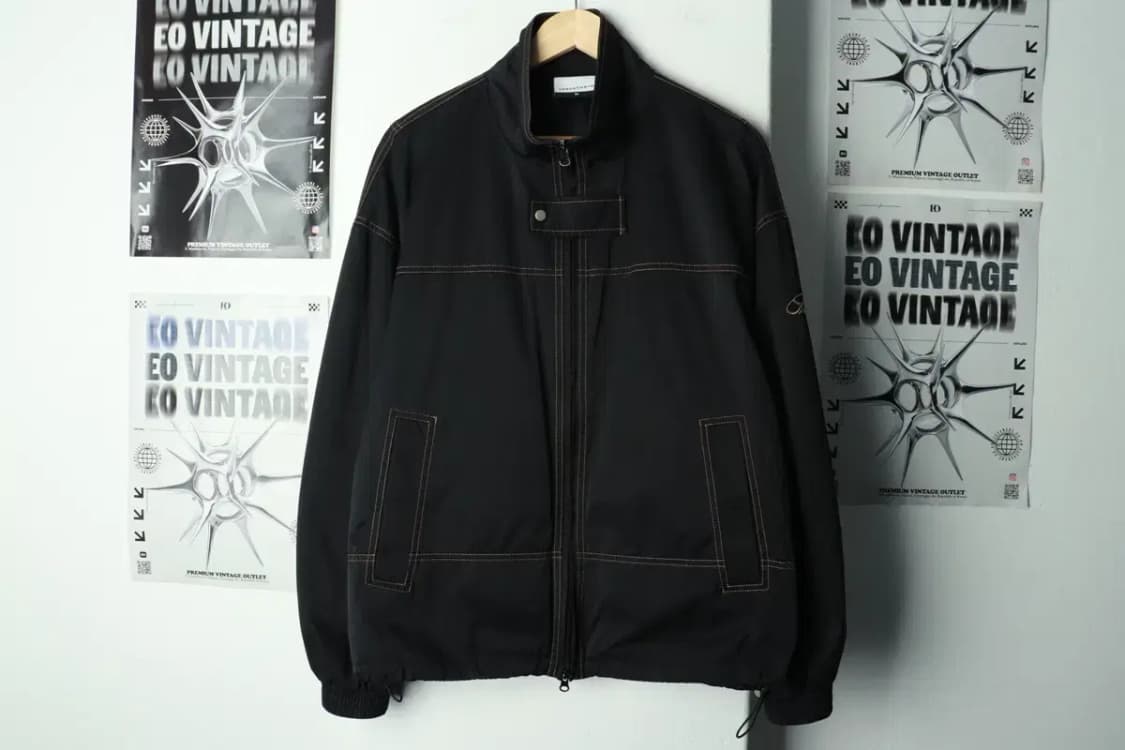 (M-L) 스튜디오 집업 바람막이 점퍼자켓 스티치 블랙-169AB 상품이미지2