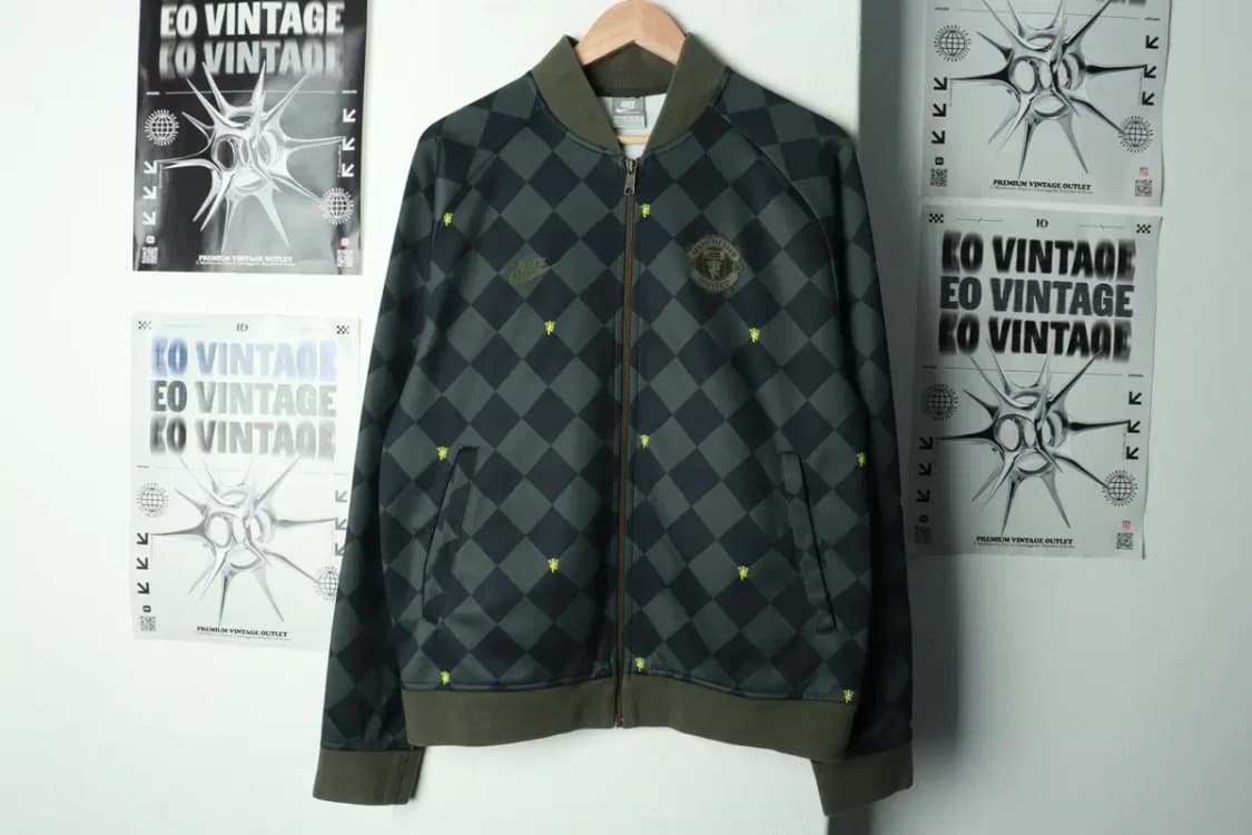 (M-L) 나이키 집업 바람막이 점퍼자켓 맨유 00년대 그린-169AE 상품이미지2