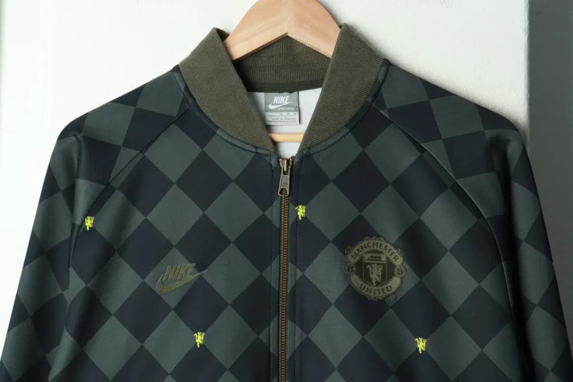 (M-L) 나이키 집업 바람막이 점퍼자켓 맨유 00년대 그린-169AE 상품이미지3