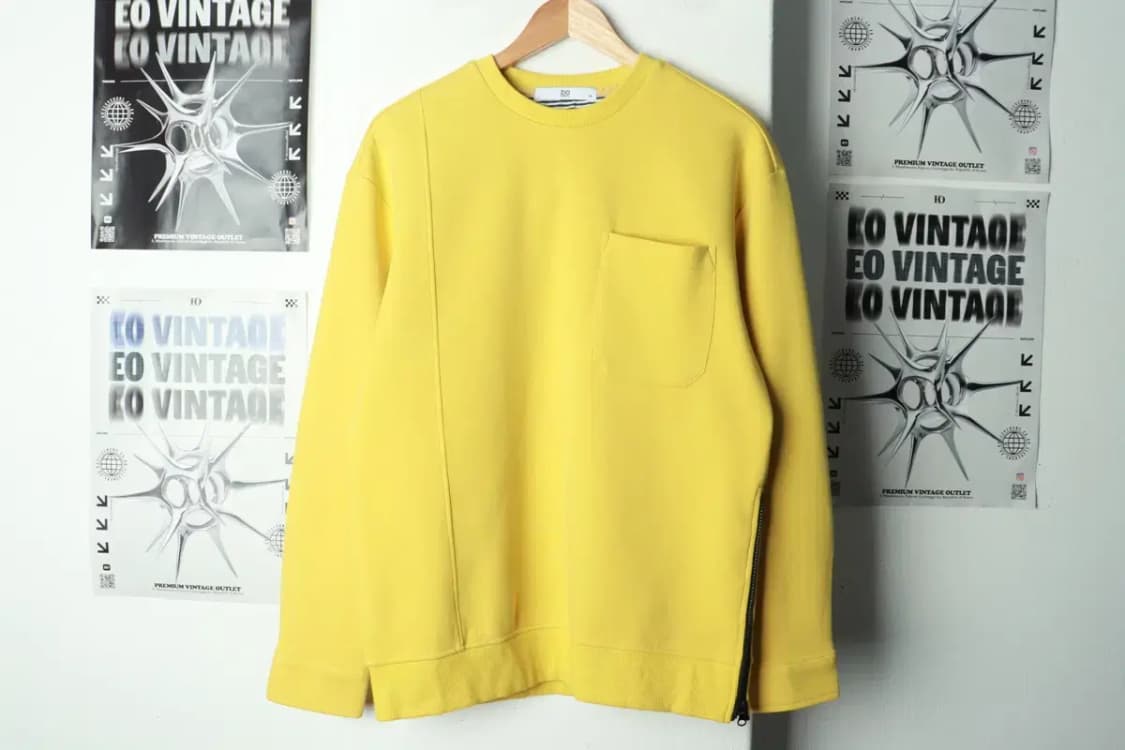 (M-L) 지오송지오 맨투맨 티셔츠 작은이염 노랑 올드스쿨-169B0 상품이미지2