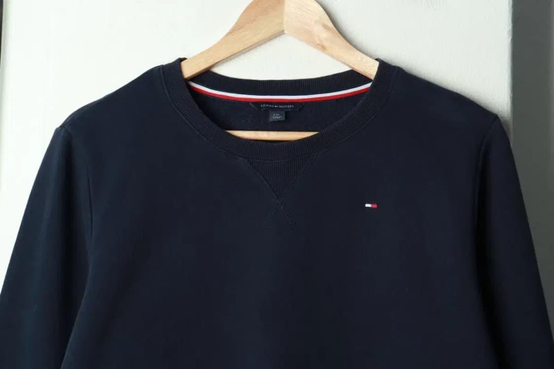 W(L) 타미힐피거 맨투맨 티셔츠 작은사용감 네이비 기모-169B2 상품이미지3