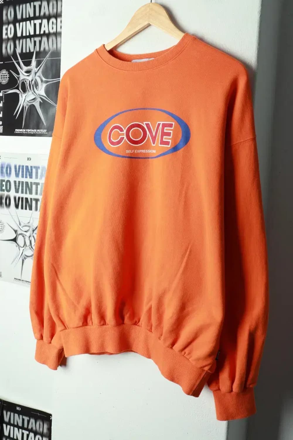 (M-L) 코브 맨투맨 티셔츠 빅로고 주황 올드스쿨-169B3 상품이미지1