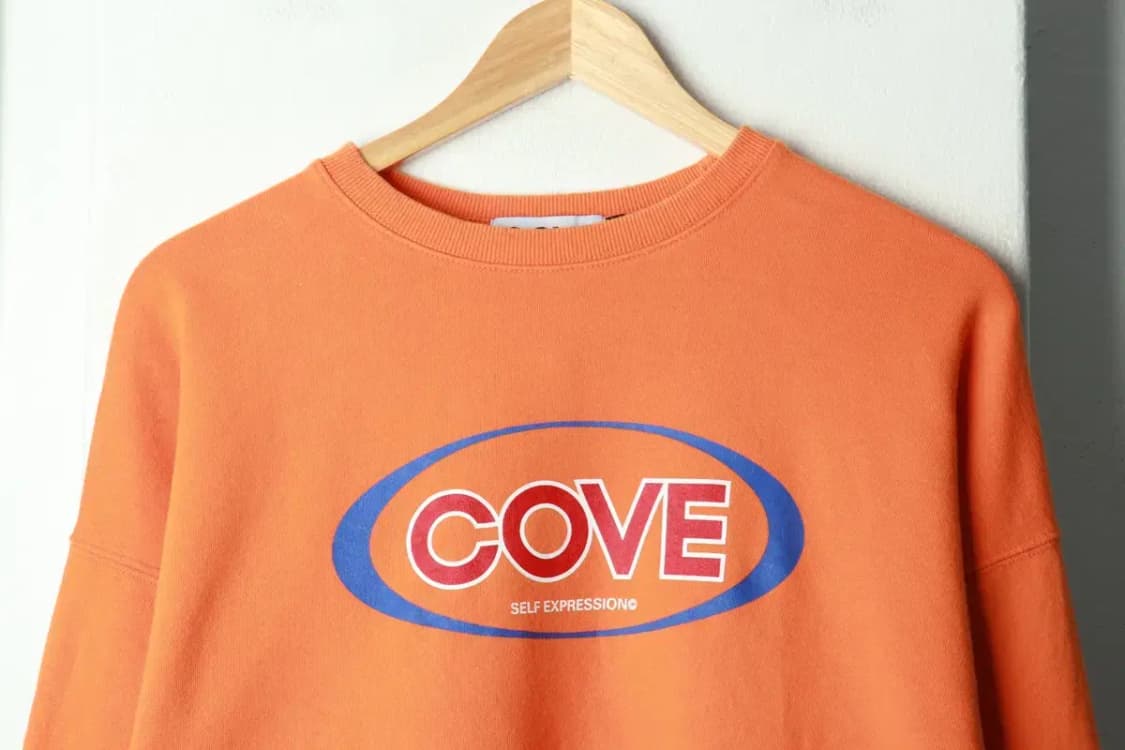 (M-L) 코브 맨투맨 티셔츠 빅로고 주황 올드스쿨-169B3 상품이미지3