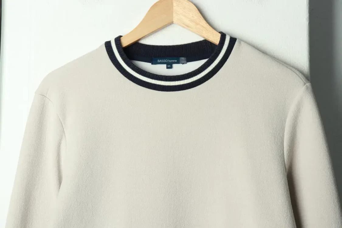 (M) 바쏘옴므 맨투맨 티셔츠 무지 폴리-169B4 상품이미지3