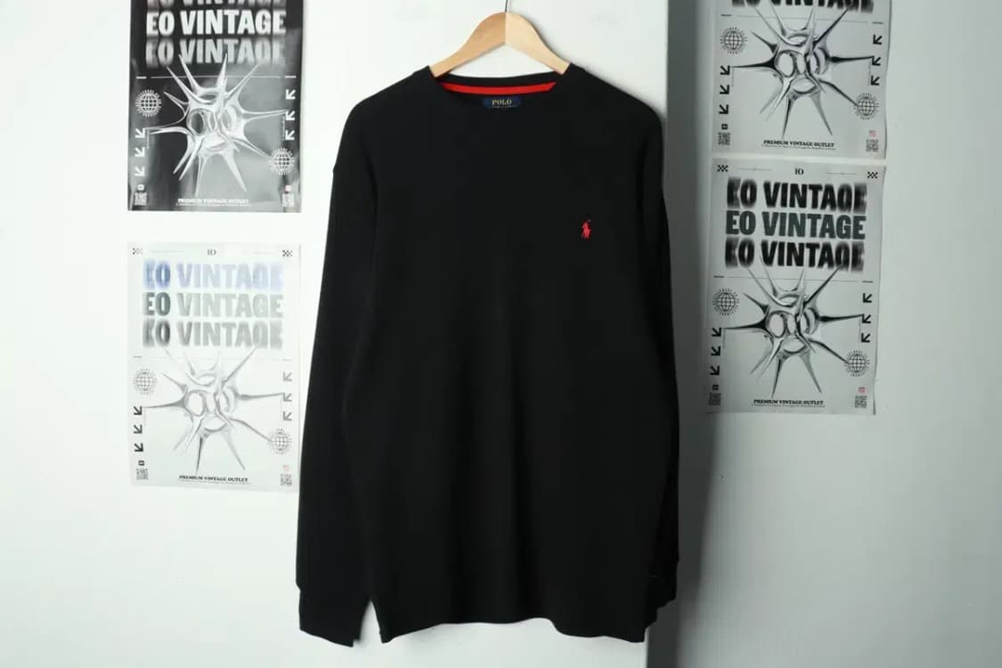 (XL-2XL) 폴로 랄프로렌 긴팔티셔츠 와플 블랙 레드포니-169B6 상품이미지2