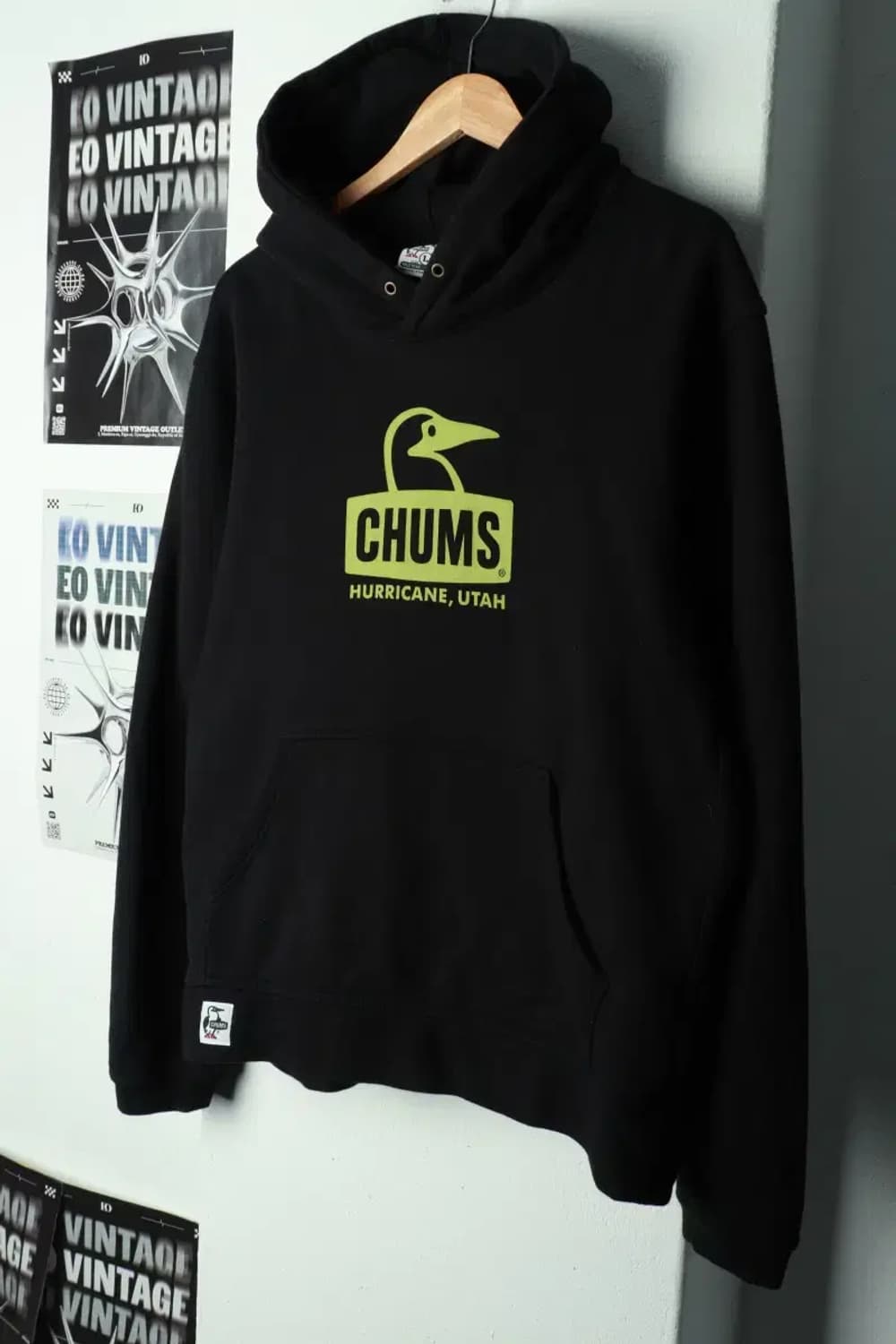 (L-XL) 첨스 후드티셔츠 빅로고 블랙 기모-169B8 상품이미지1