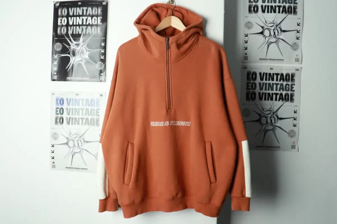 (M-L) 후드티셔츠 루즈핏 반집업 기모 된장-169BB 상품이미지2