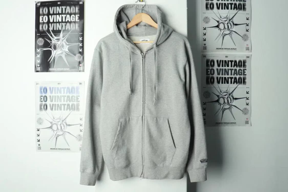 (L-XL) 멜란지마스터 후드집업 작은오염 그레이 무지-169C2 상품이미지2