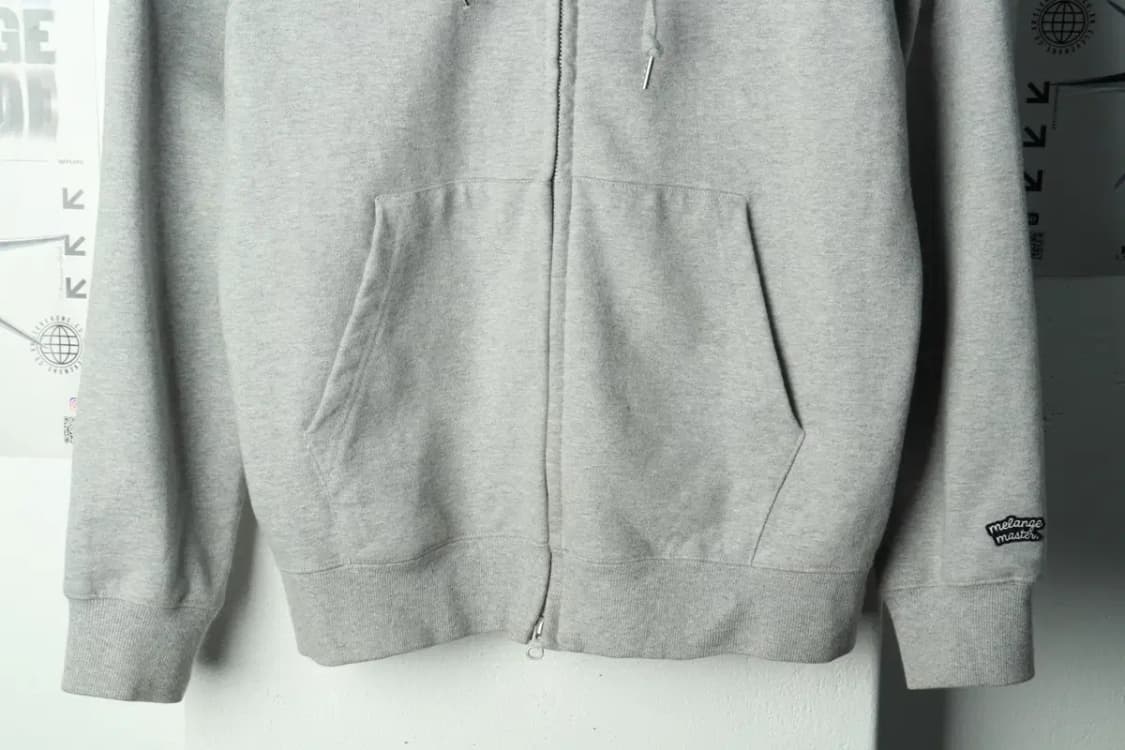 (L-XL) 멜란지마스터 후드집업 작은오염 그레이 무지-169C2 상품이미지4