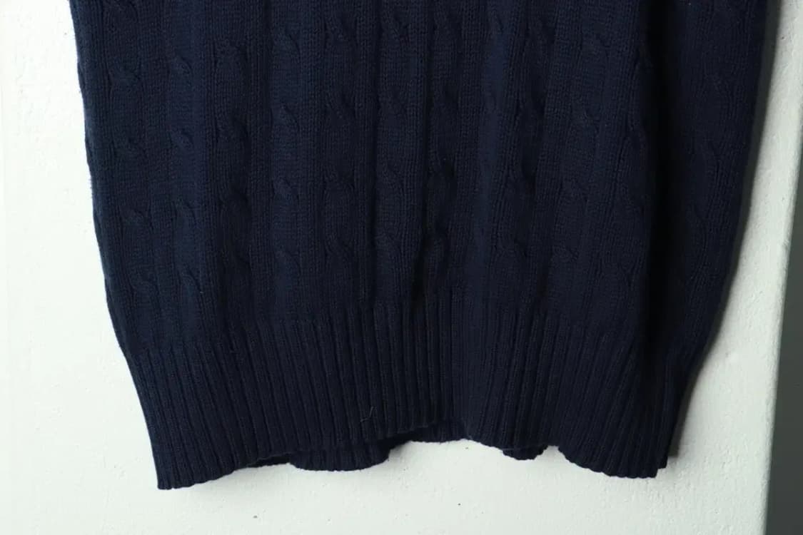 (M-L) 폴로 랄프로렌 니트 조끼 케이블 꽈배기 네이비-169C3 상품이미지4