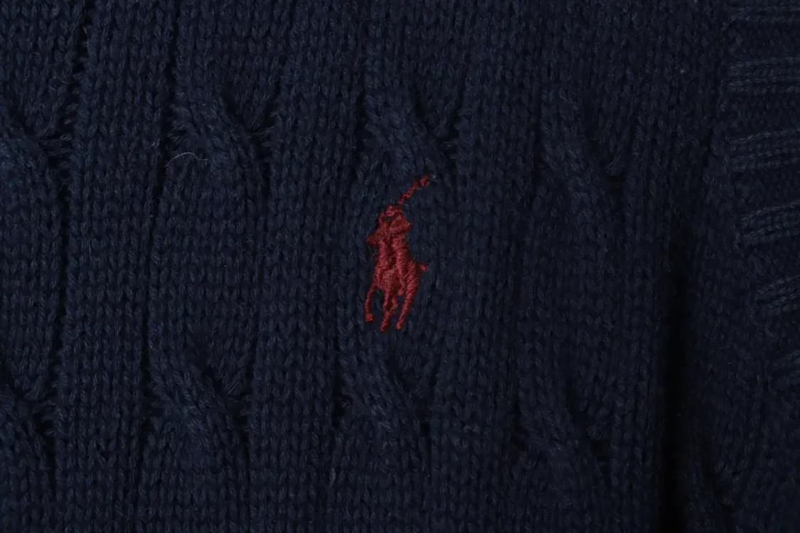 (M-L) 폴로 랄프로렌 니트 조끼 케이블 꽈배기 네이비-169C3 상품이미지5