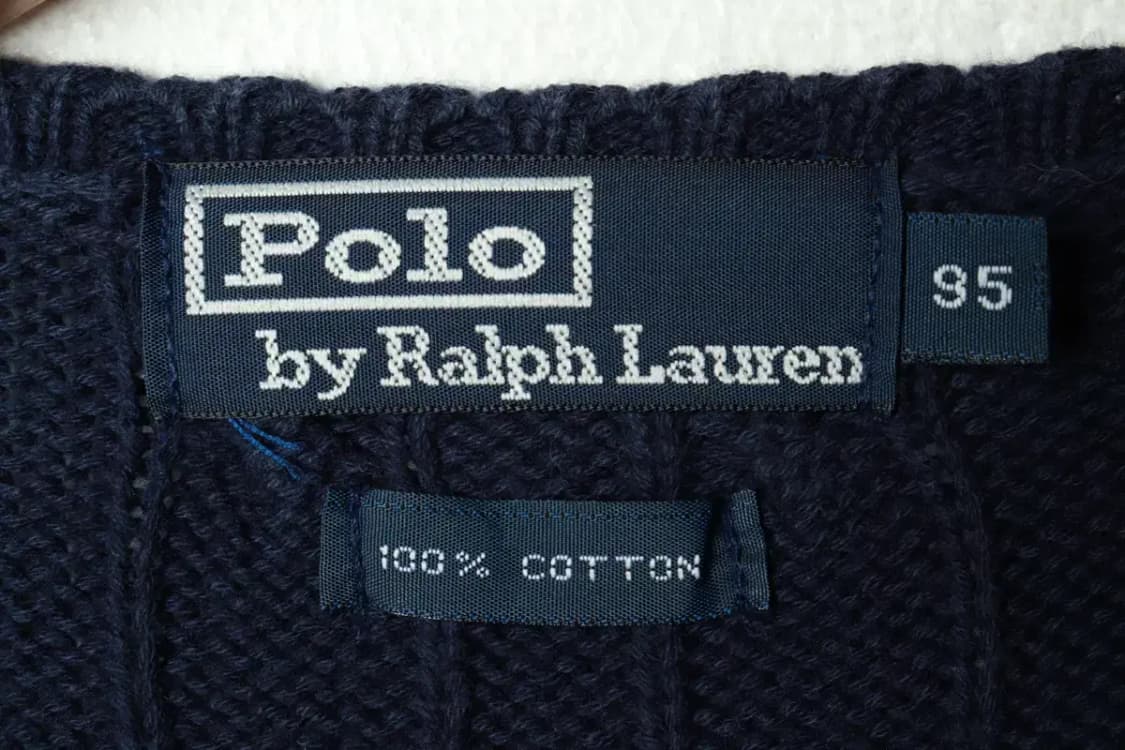 (M-L) 폴로 랄프로렌 니트 조끼 케이블 꽈배기 네이비-169C3 상품이미지6