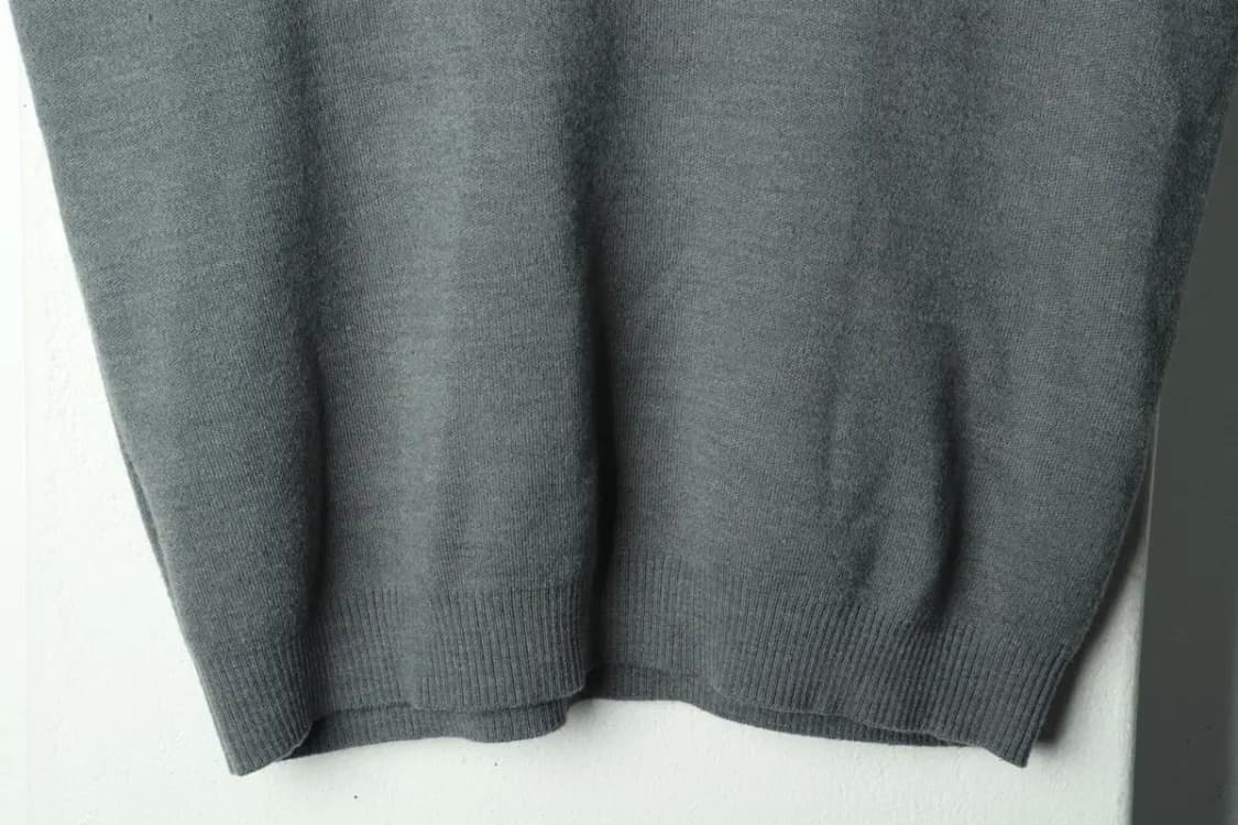 (M-L) 드로우핏 니트 조끼 루즈핏 그레이 울-169C7 상품이미지4
