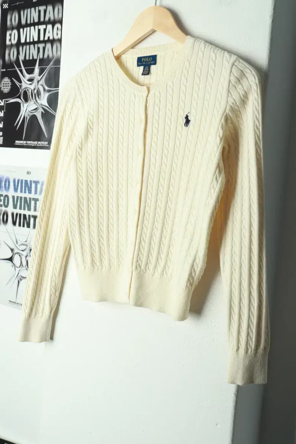 W(XS) 폴로 랄프로렌 니트 가디건 걸즈 케이블 꽈배기-169C8 상품이미지1