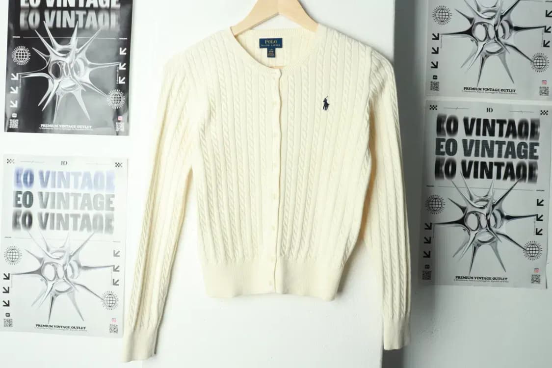 W(XS) 폴로 랄프로렌 니트 가디건 걸즈 케이블 꽈배기-169C8 상품이미지2