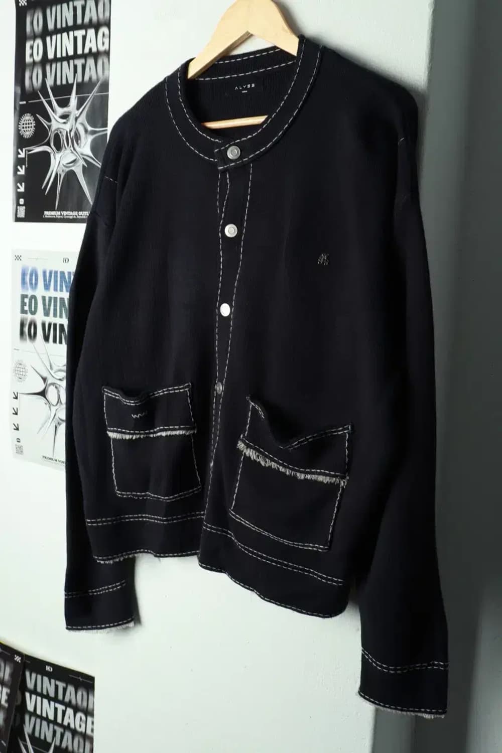 (M) 알리스 니트 가디건 스티치 유니크 아메카지 오정규-169C9 상품이미지1