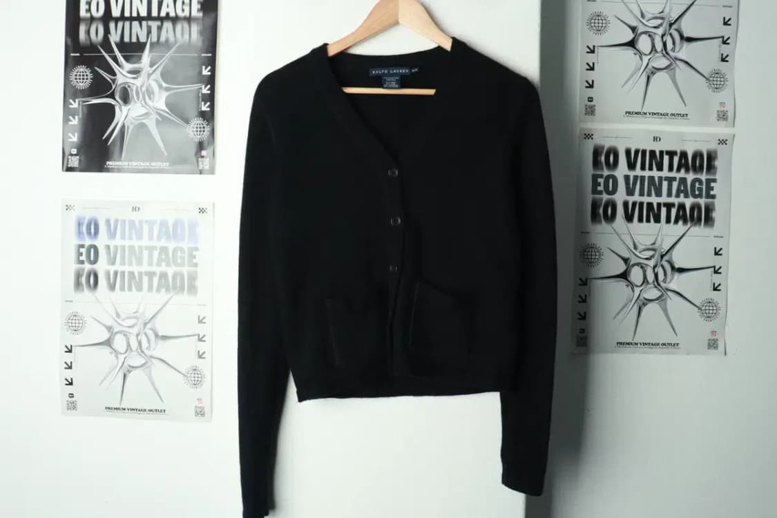 W(M) 폴로 랄프로렌 니트 가디건 캐시미어 무지 블랙-169CB 상품이미지2