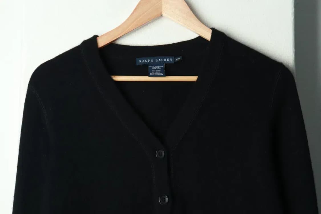 W(M) 폴로 랄프로렌 니트 가디건 캐시미어 무지 블랙-169CB 상품이미지3