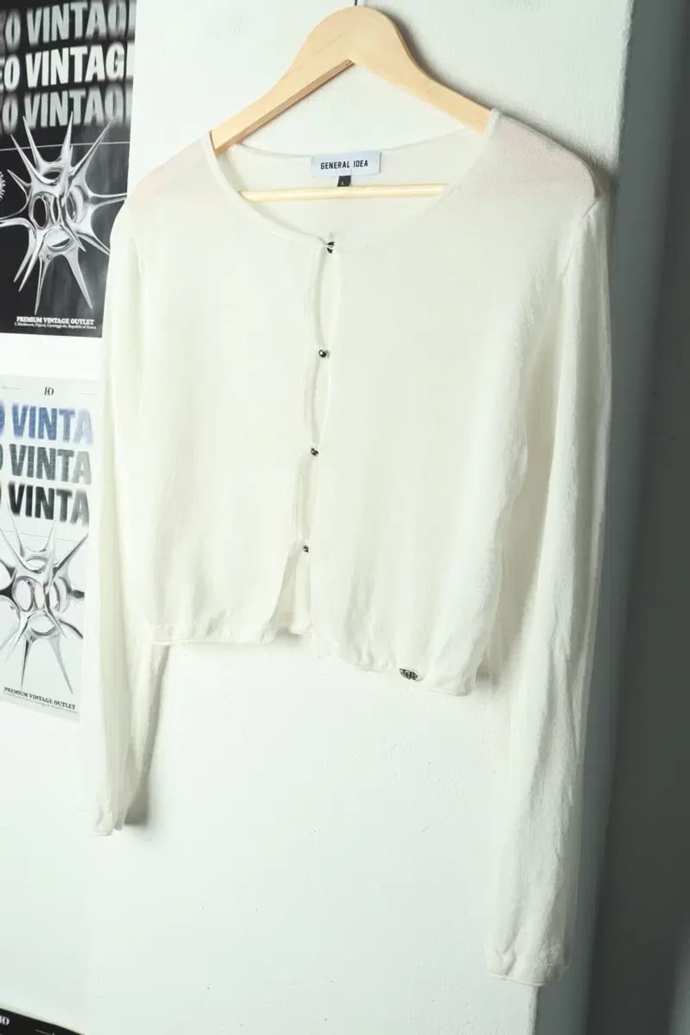 W(L) 제너럴 아이디어 니트 가디건 경량 화이트-169CC 상품이미지1