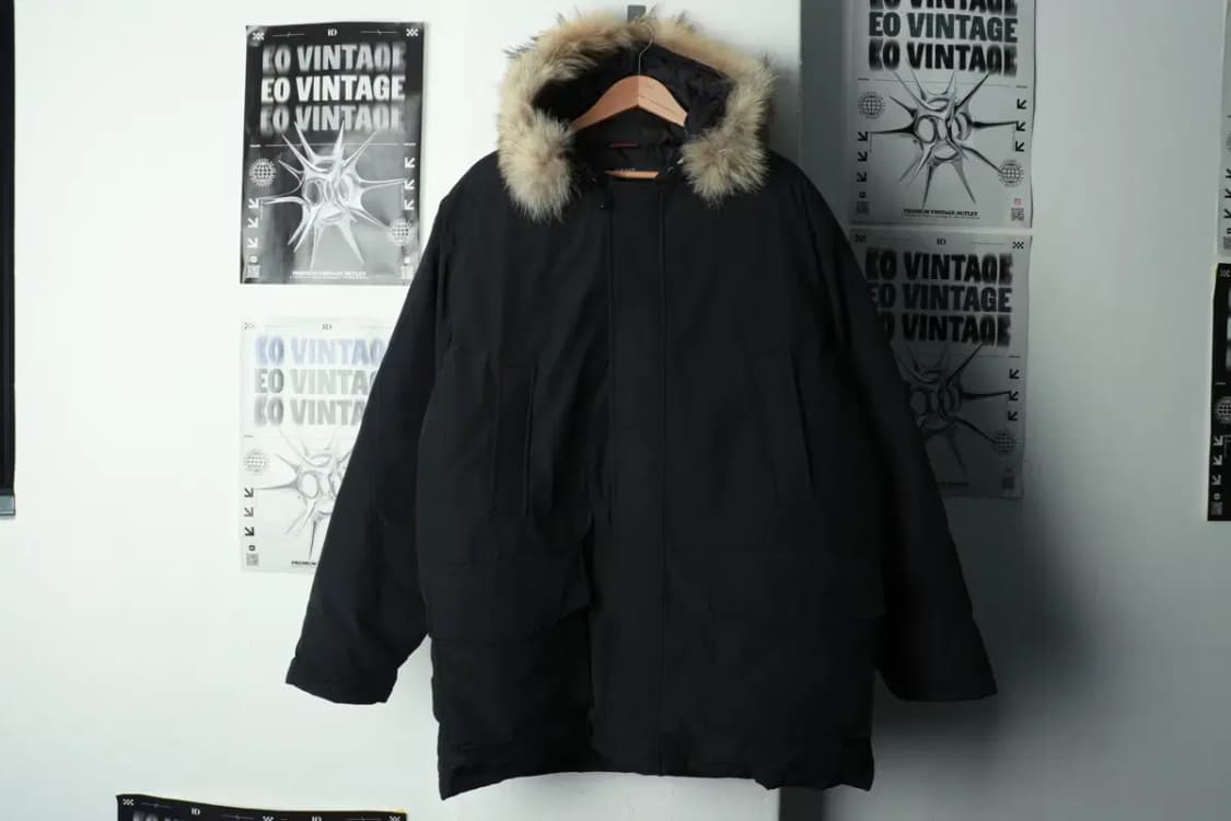 (L) 간트 패딩 점퍼자켓 구스다운 블랙 퍼 봄버-16A1B 상품이미지2