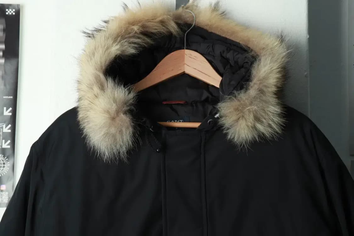 (L) 간트 패딩 점퍼자켓 구스다운 블랙 퍼 봄버-16A1B 상품이미지3