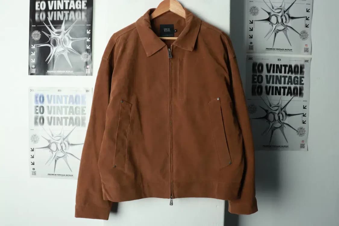 (XL) 디미트리블랙 집업 바람막이 점퍼자켓 블루종 스웨이드-16A1E 상품이미지2