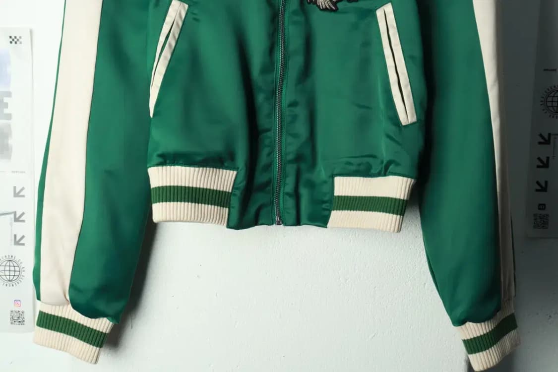 W(S) 마쥬 집업 바람막이 점퍼자켓 스카잔 플라워 그린 새틴-16A24 상품이미지4