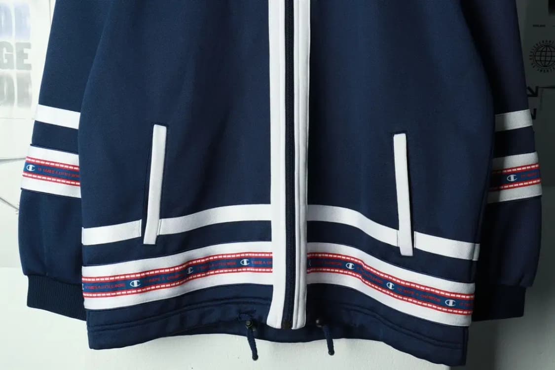 (M-XL) 챔피온 집업져지 트랙탑 일본판 네이비 올드스쿨-16A28 상품이미지4