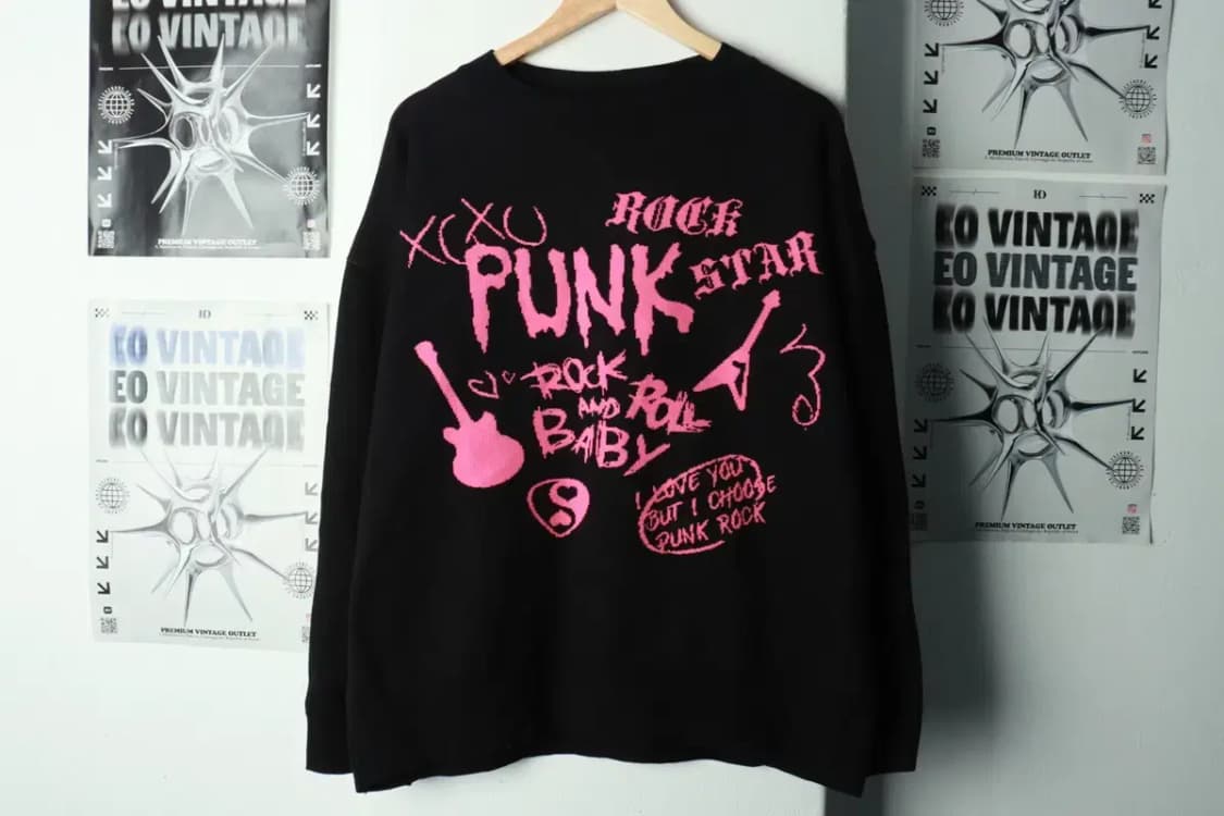 W(F) 러브이즈트루 니트 새상품 스트릿 블랙-16A2D 상품이미지2