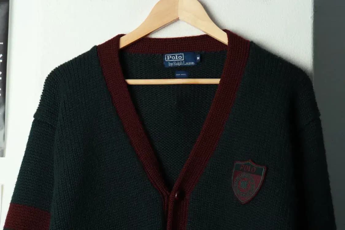 (M-L) 폴로 랄프로렌 니트 가디건 그린 울 올드스쿨-16A2F 상품이미지3