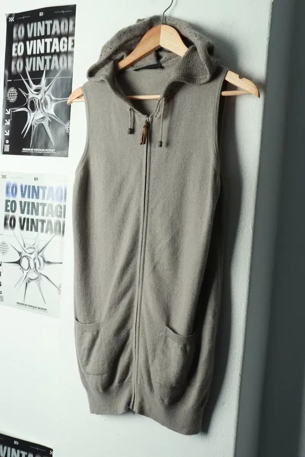 W(S) 파비아나 필리피 니트 가디건 민소매 후드집업 그레이-16A30 상품이미지1