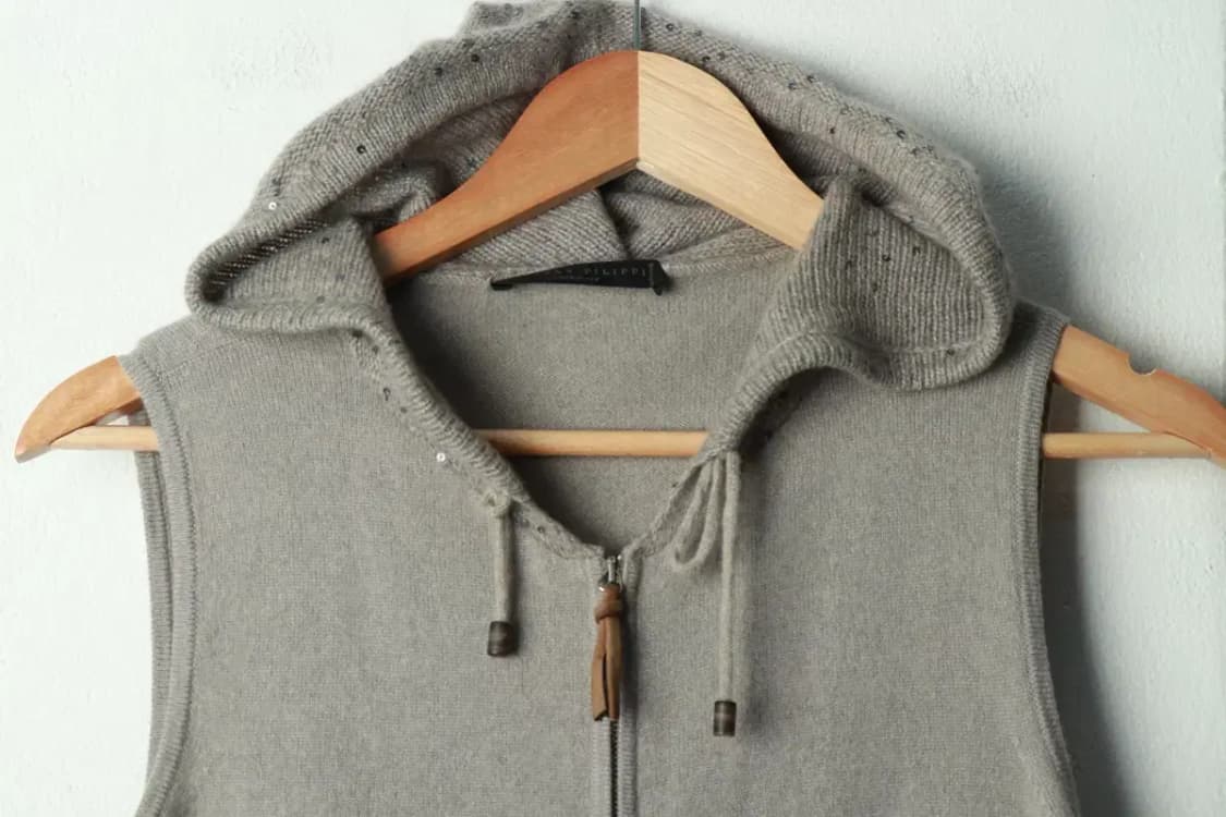 W(S) 파비아나 필리피 니트 가디건 민소매 후드집업 그레이-16A30 상품이미지3