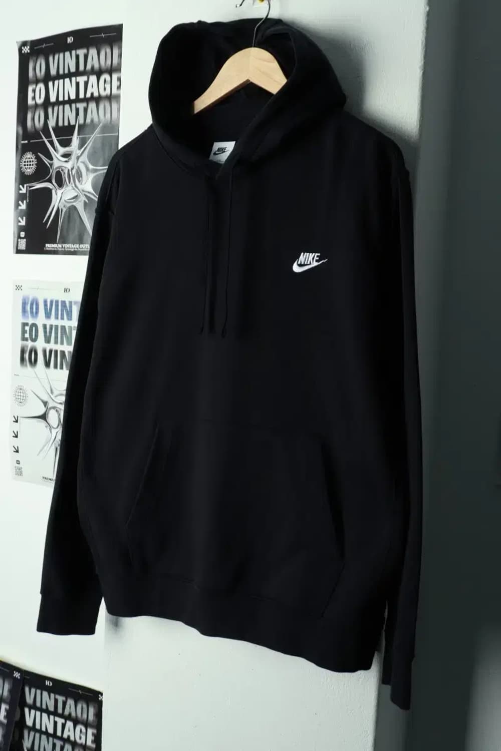 (2XL) 나이키 후드티셔츠 빅사이즈 스몰로고 블랙-16A33 상품이미지1