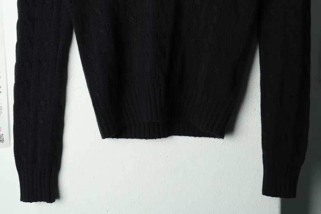 W(M-L) 폴로 랄프로렌 니트 케이블 꽈배기 블랙 포니-16A35 상품이미지4