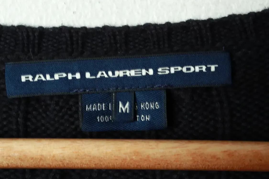 W(M-L) 폴로 랄프로렌 니트 케이블 꽈배기 블랙 포니-16A35 상품이미지6