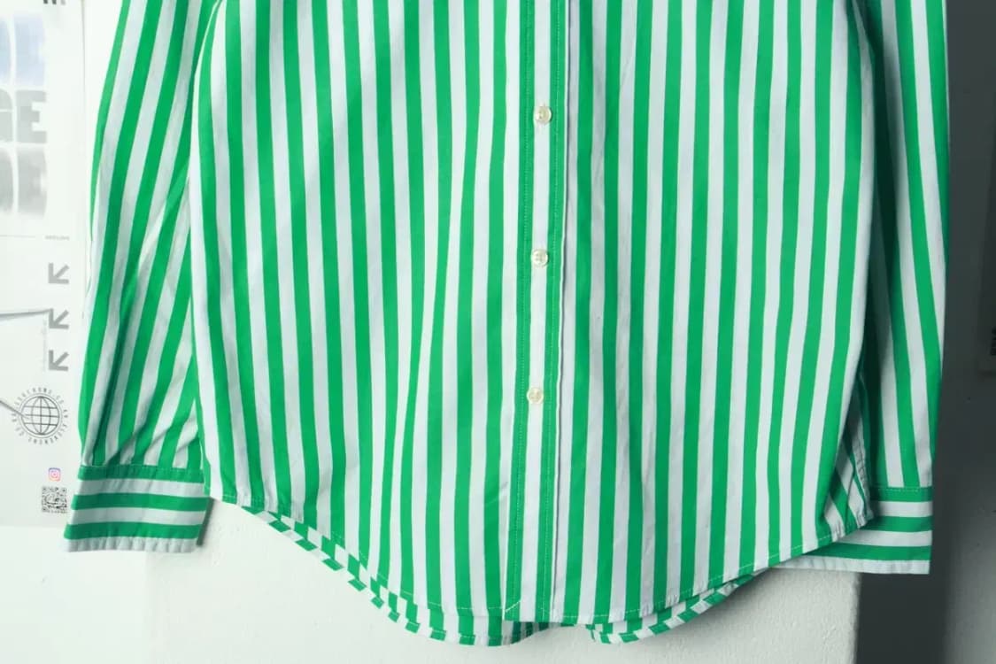 W(S) 폴로 랄프로렌 셔츠 남방 스트라이프 그린 포니-16A36 상품이미지4