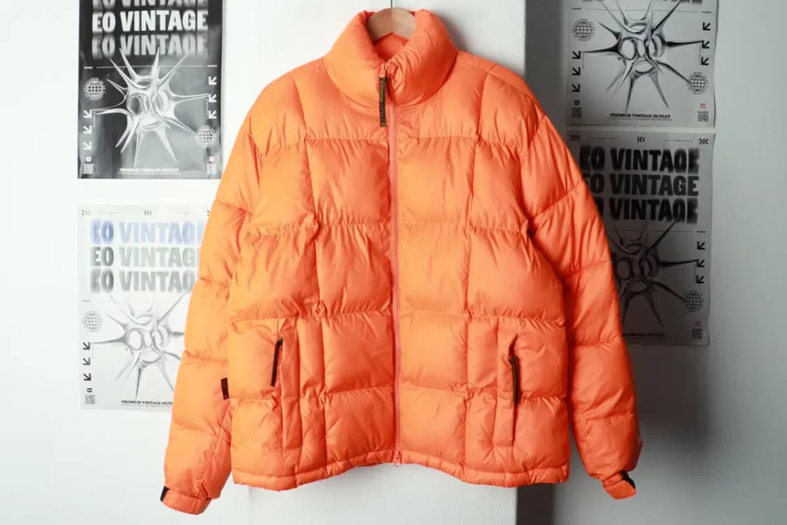 (L-XL) 뉴에라 패딩 점퍼자켓 형광주황 빅로고 올드스쿨-16A37 상품이미지2