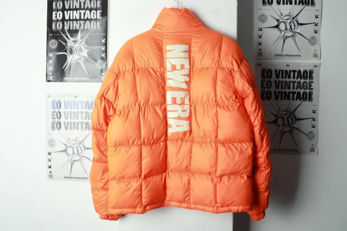 (L-XL) 뉴에라 패딩 점퍼자켓 형광주황 빅로고 올드스쿨-16A37 상품이미지6
