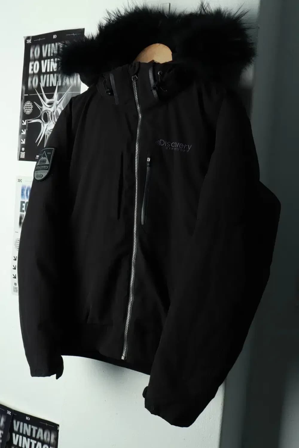 (M) 디스커버리 패딩 점퍼자켓 구스다운 블랙 퍼 대장-16A39 상품이미지1