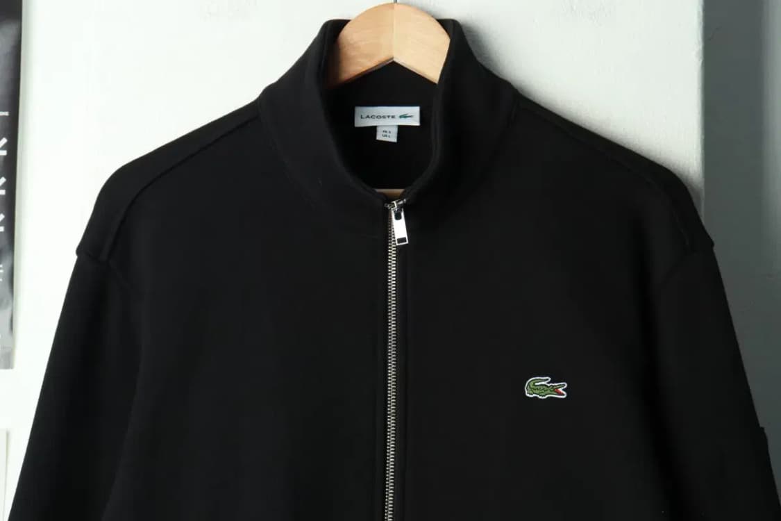 (L-XL) 라코스테 집업 바람막이 점퍼자켓 놈코어 블랙 면-16A3F 상품이미지3