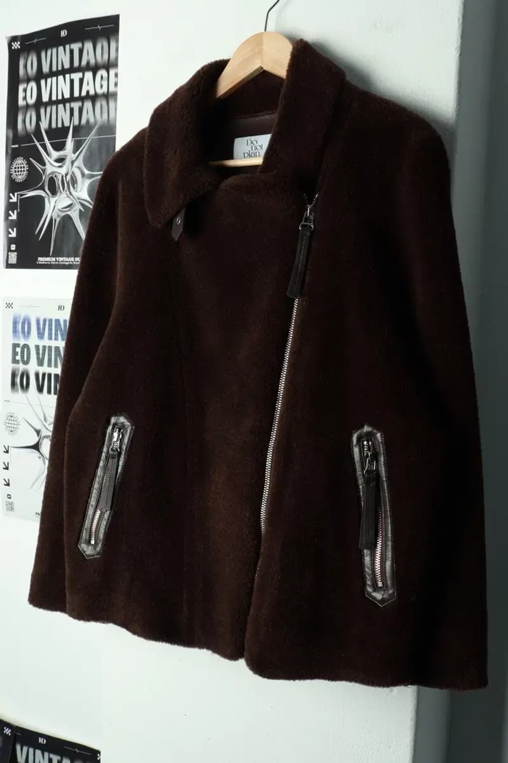 W(M-L) 로르 서울 집업 바람막이 점퍼자켓 무스탕 모피 울-16A40 상품이미지1