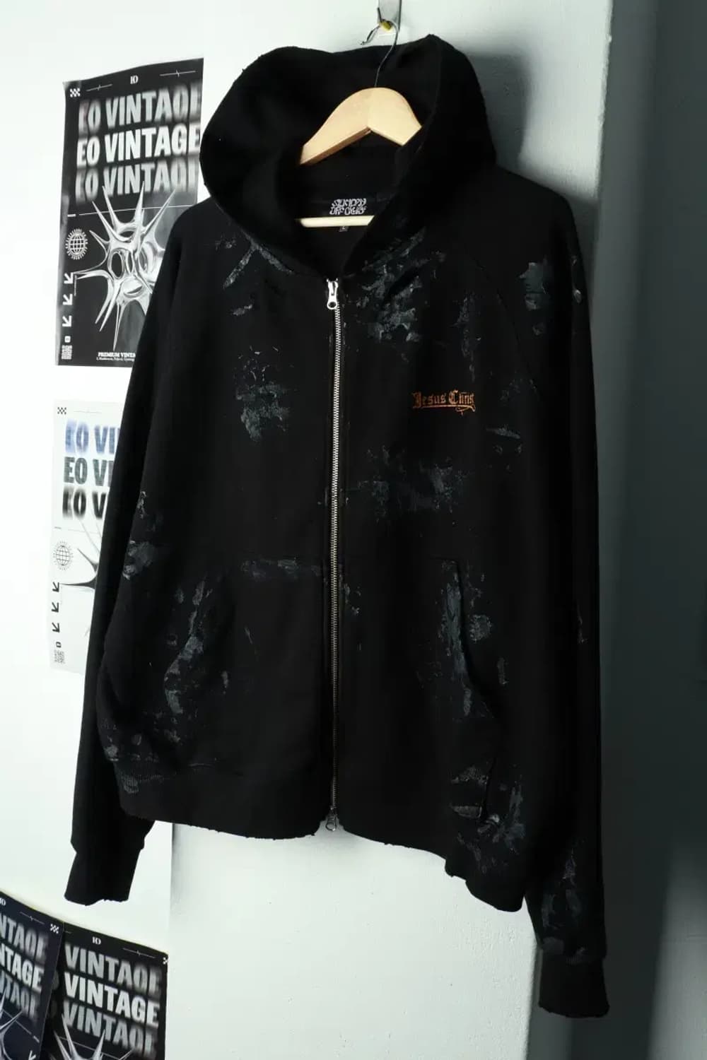 (L-XL) 선데이오프클럽 후드집업 그런지 블랙 스트릿-16A42 상품이미지1