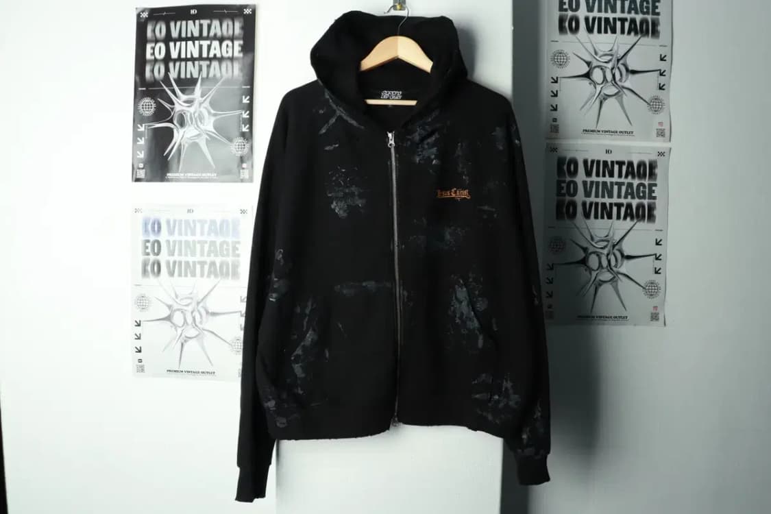 (L-XL) 선데이오프클럽 후드집업 그런지 블랙 스트릿-16A42 상품이미지2