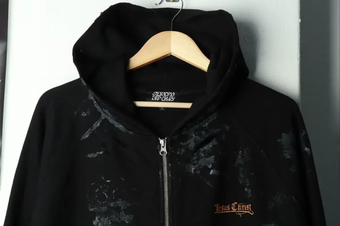 (L-XL) 선데이오프클럽 후드집업 그런지 블랙 스트릿-16A42 상품이미지3