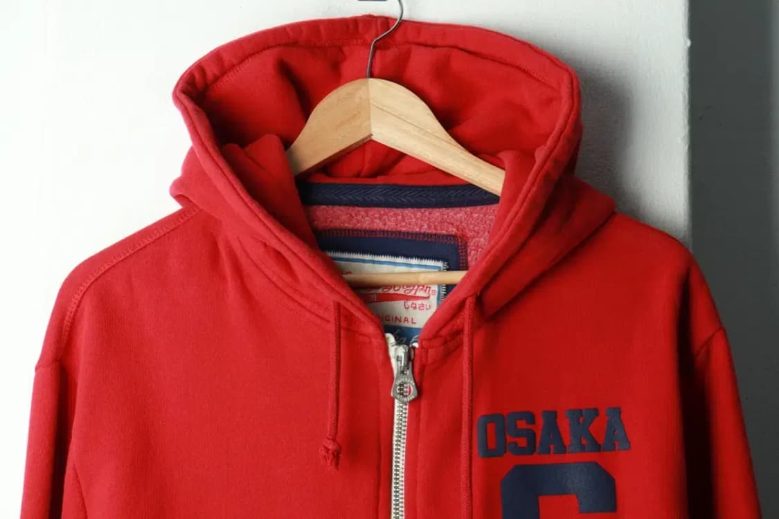 (L-XL) 슈퍼드라이 후드집업 기모 레드 오사카 한정판-16A44 상품이미지3