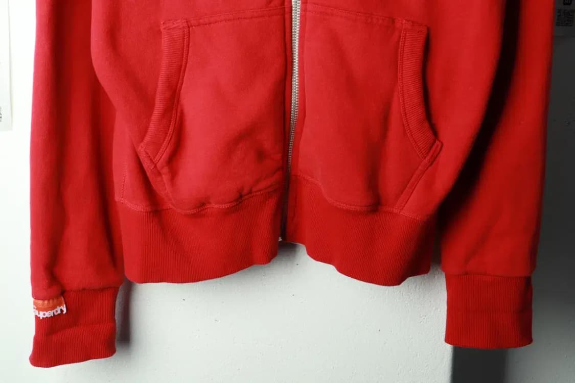 (L-XL) 슈퍼드라이 후드집업 기모 레드 오사카 한정판-16A44 상품이미지4