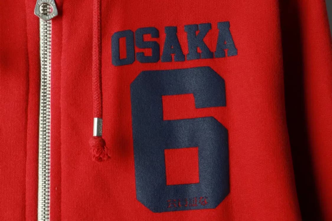 (L-XL) 슈퍼드라이 후드집업 기모 레드 오사카 한정판-16A44 상품이미지5