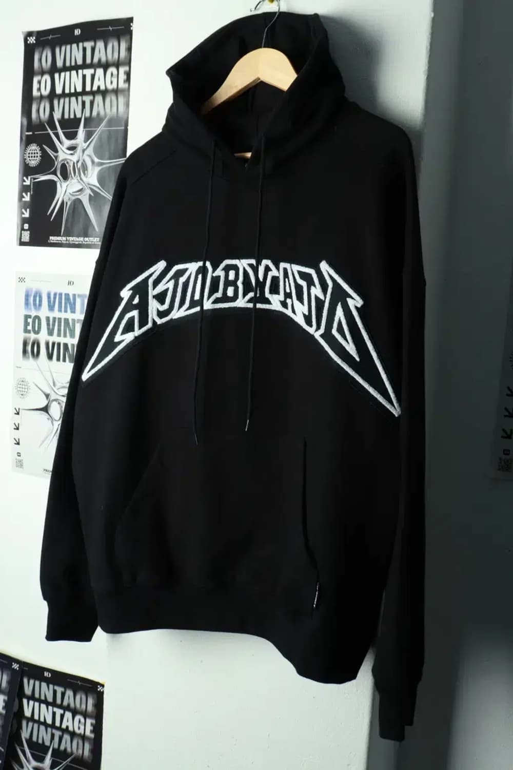 (F) 아조바이아조 후드티셔츠 빅로고 풀오버 블랙 올드스쿨-16A45 상품이미지1
