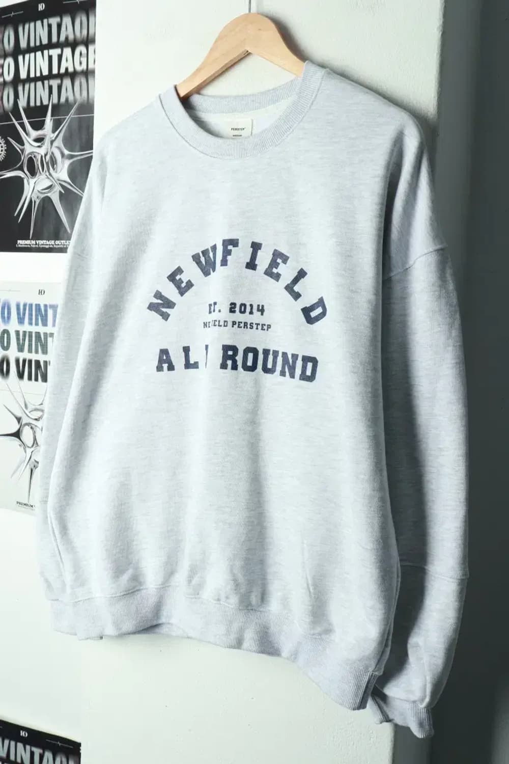 (M-L) 퍼스텝 맨투맨 티셔츠 새상품 멜란지 아메카지-16A49 상품이미지1